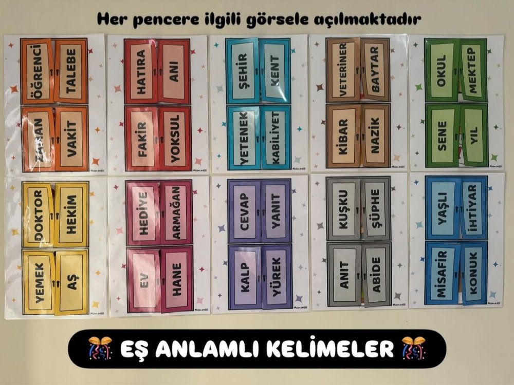 EŞ ANLAMLI KELİMELER A4 BOY