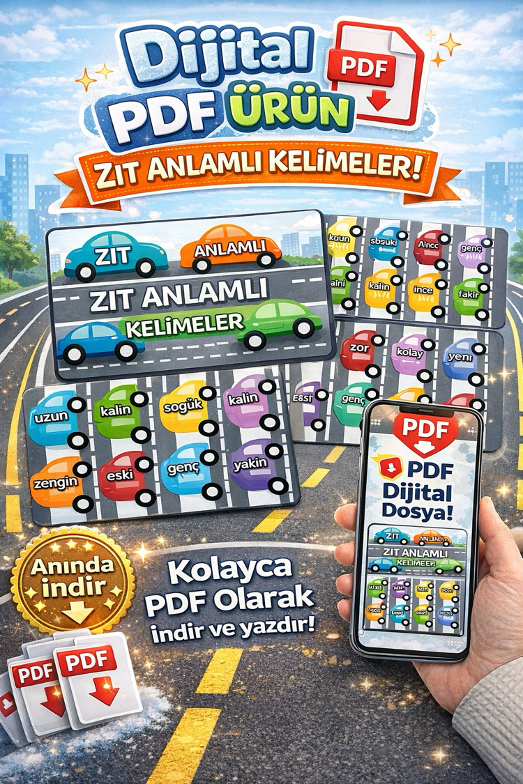 ZIT ANLAMLI KELİMELER - DİJİTAL ÜRÜN