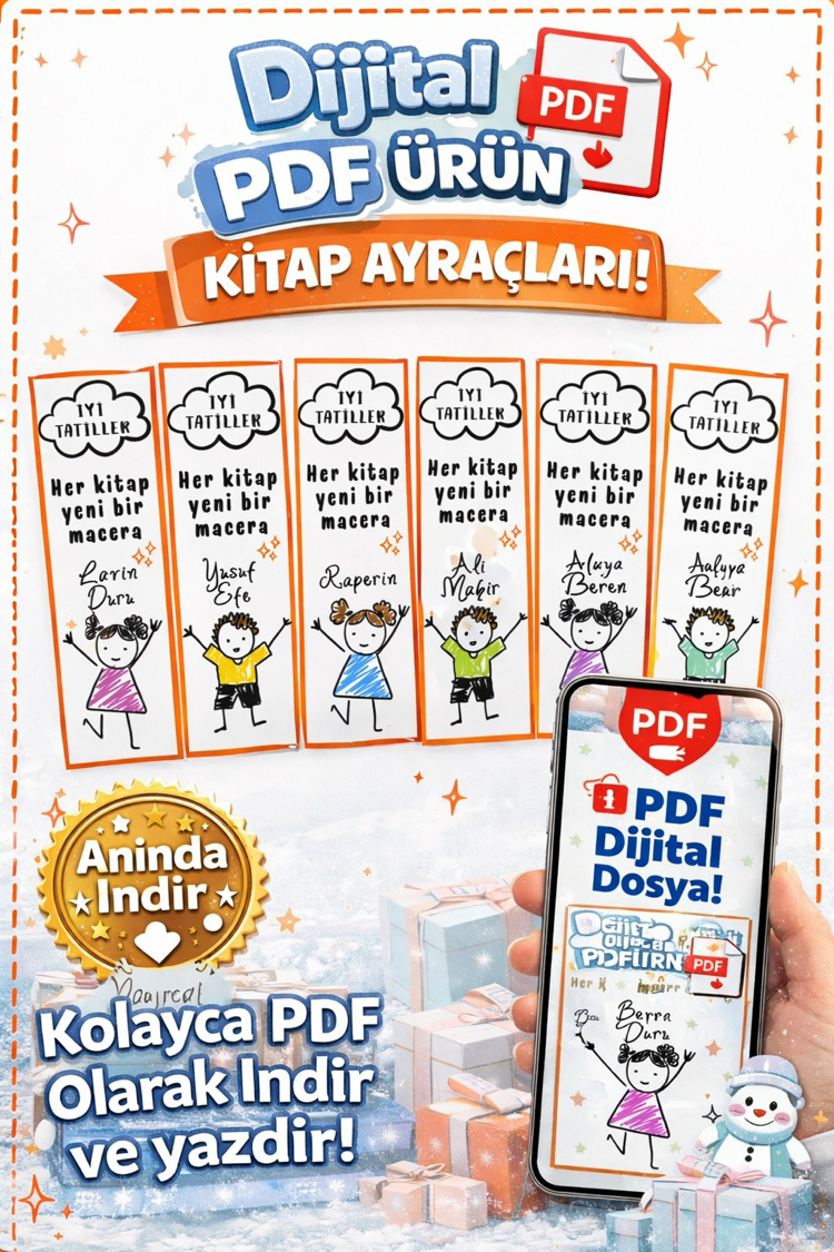 KİTAP AYRACI KARAKTER - DİJİTAL ÜRÜN