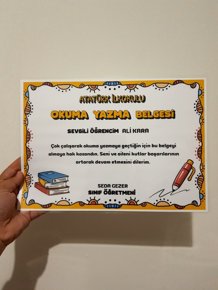 10’LU OKUMA YAZMA BELGESİ