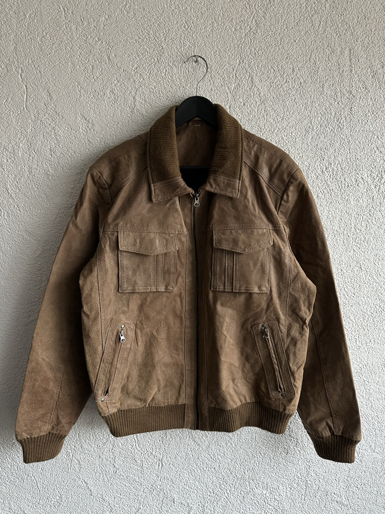 Vintage Bomber Deri Ceket