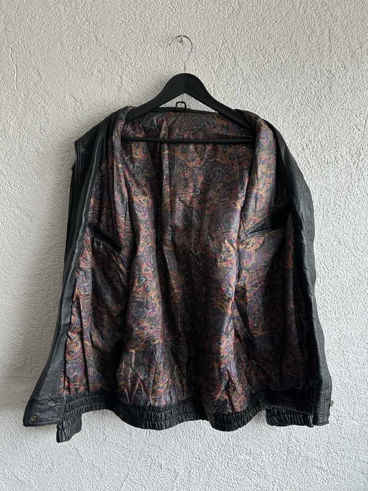 Vintage Bomber Deri Ceket/Yelek