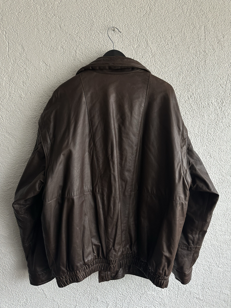 Vintage Bomber Deri Ceket/Yelek