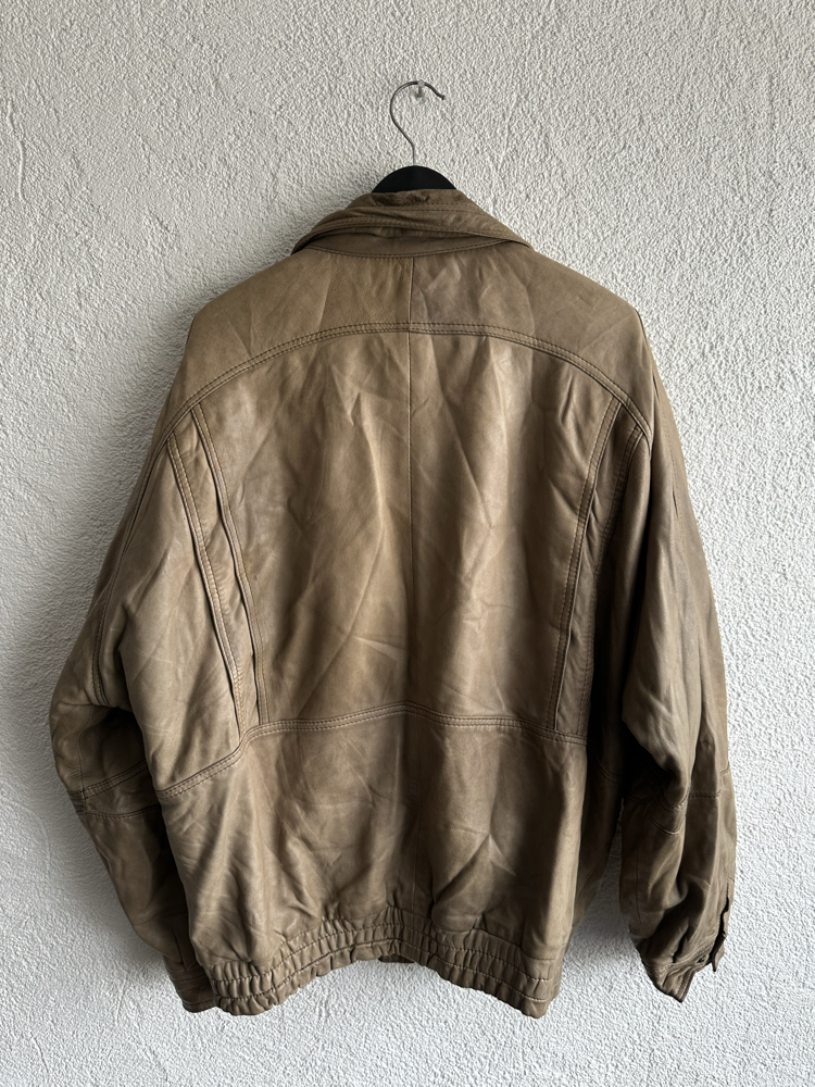 Vintage Bomber Deri Ceket