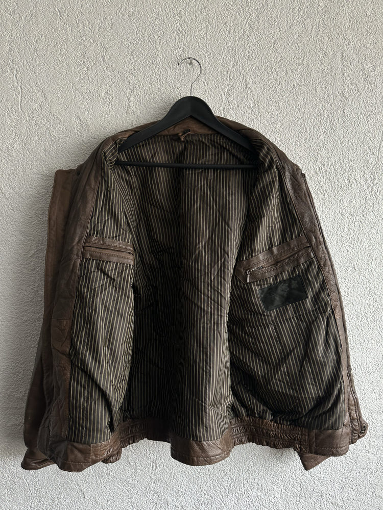Vintage Bomber Deri Ceket