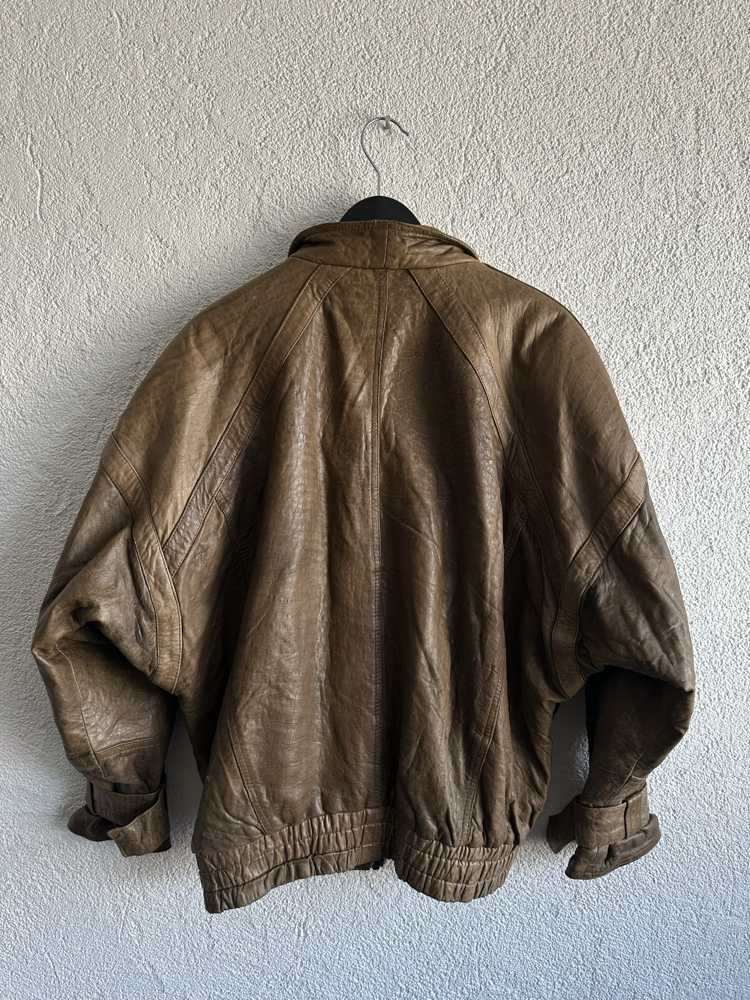 Vintage Bomber Deri Ceket