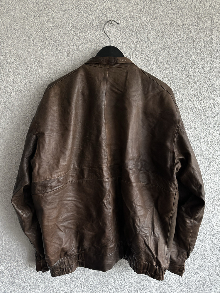 Vintage Bomber Deri Ceket