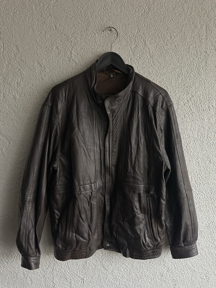 Vintage Bomber Deri Ceket