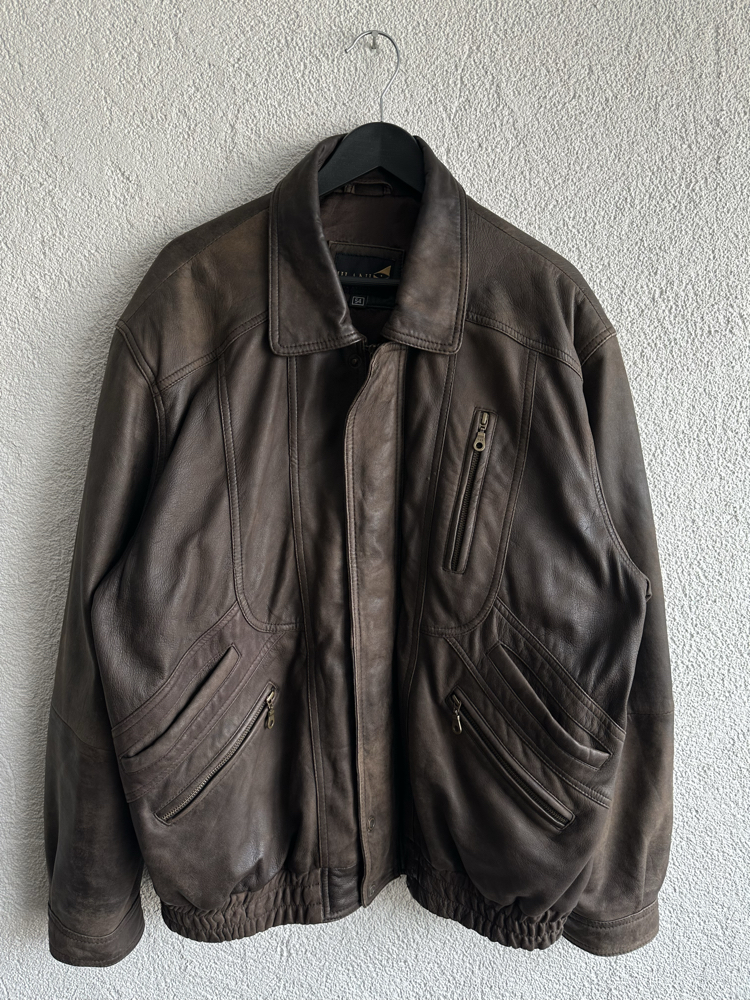 Vintage Bomber Deri Ceket
