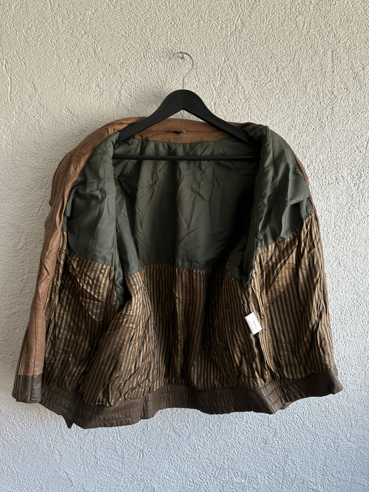 Vintage Bomber Deri Ceket