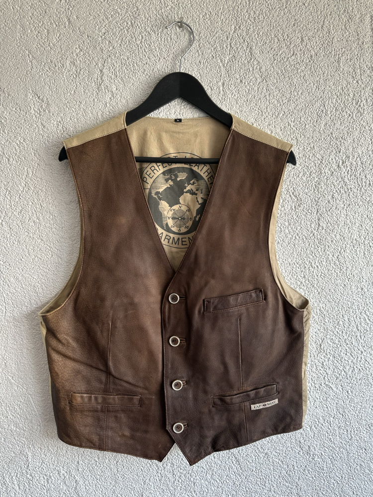 Vintage Deri Yelek