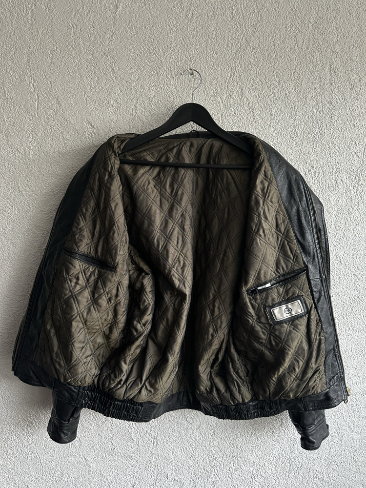 Vintage Bomber Deri Ceket