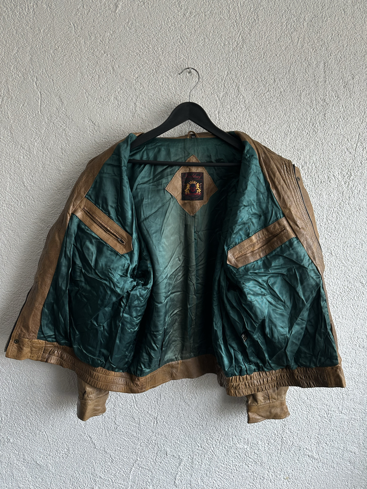 Vintage Bomber Deri Ceket