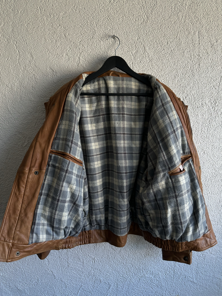 Vintage Bomber Deri Ceket