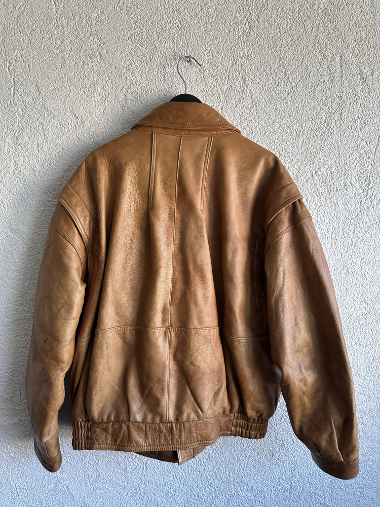 Vintage Bomber Deri Ceket