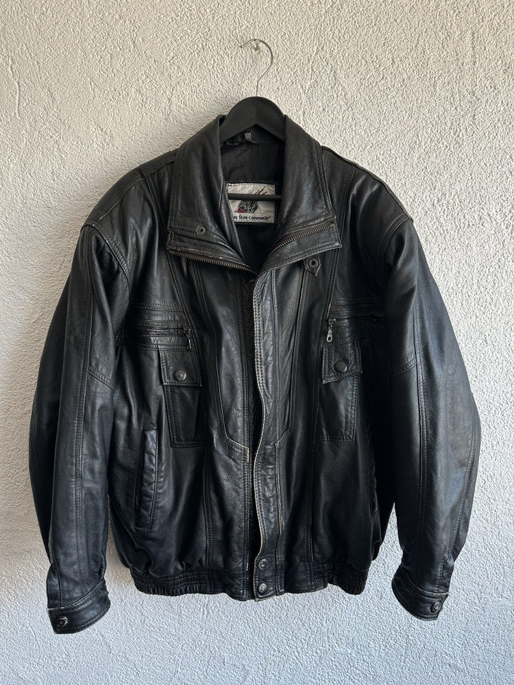 Vintage Bomber Deri Ceket