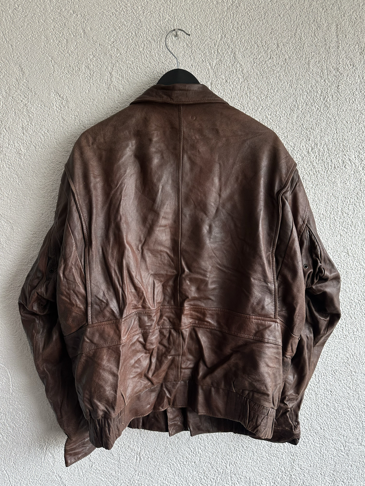 Vintage Bomber Deri Ceket