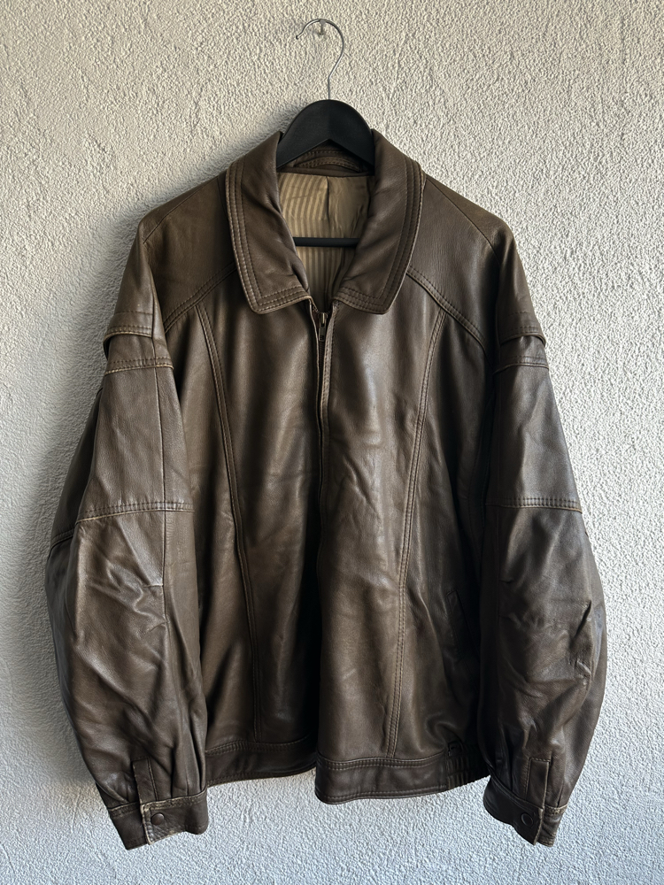 Vintage Bomber Deri Ceket