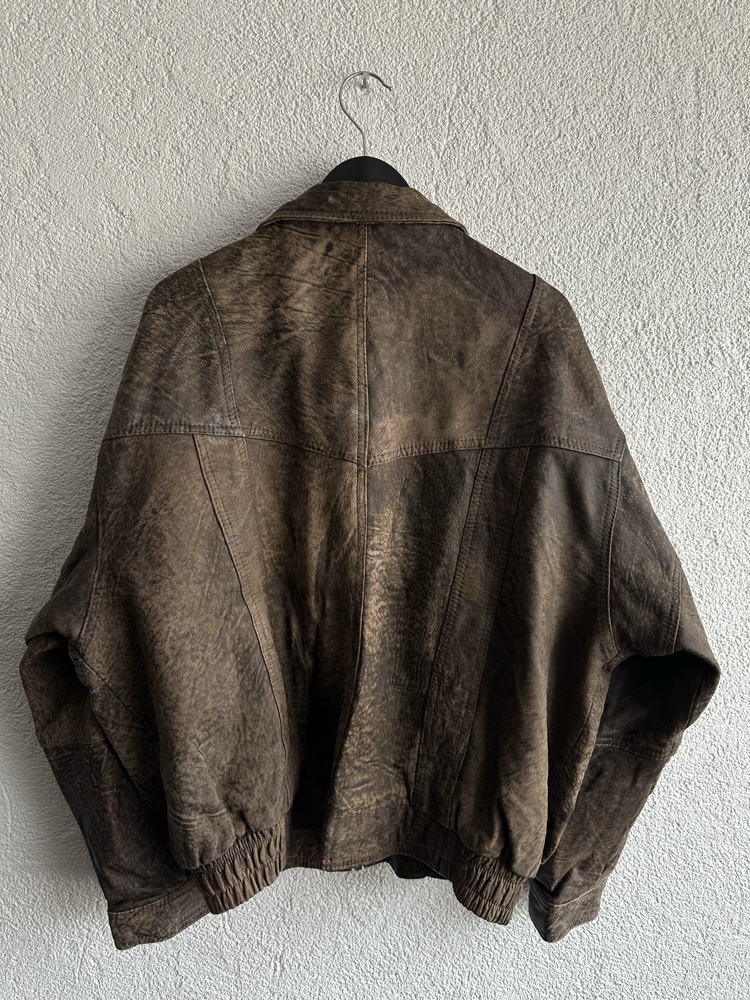 Vintage Bomber Deri Ceket