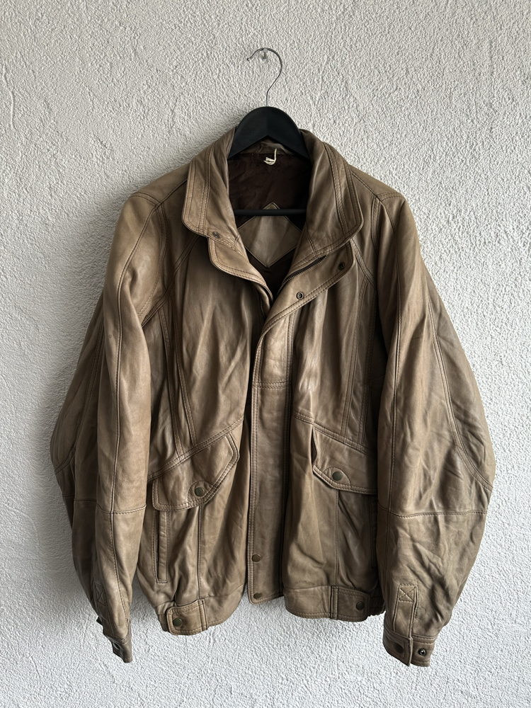 Vintage Bomber Deri Ceket