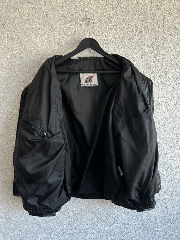 Vintage Bomber Deri Ceket