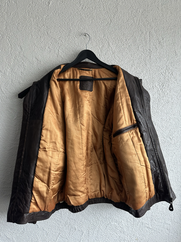 Vintage Bomber Deri Ceket/Yelek