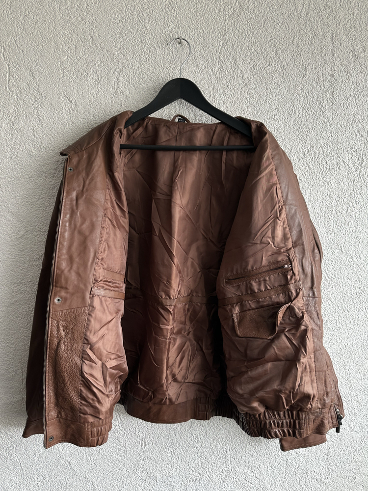 Vintage Bomber Deri Ceket