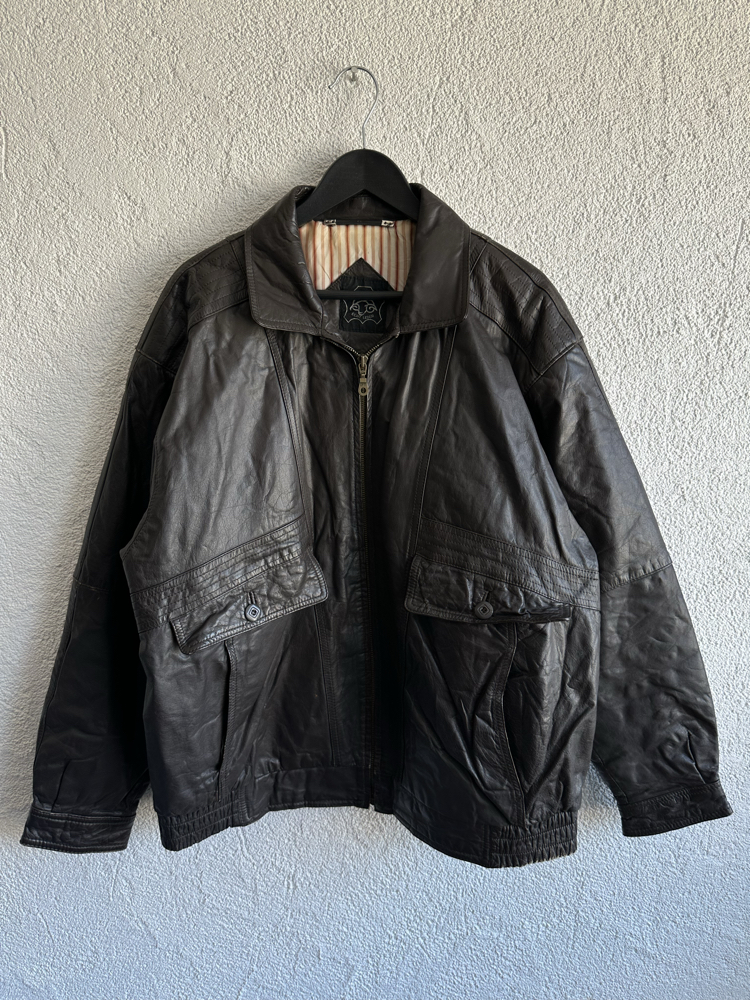 Vintage Bomber Deri Ceket