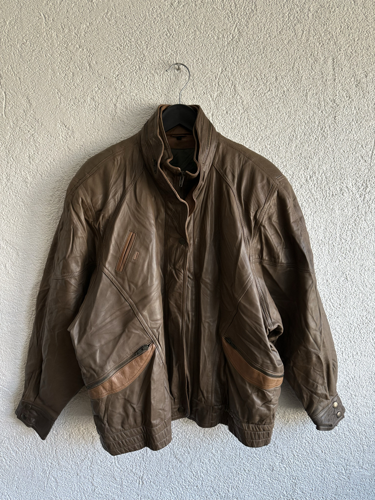 Vintage Bomber Deri Ceket