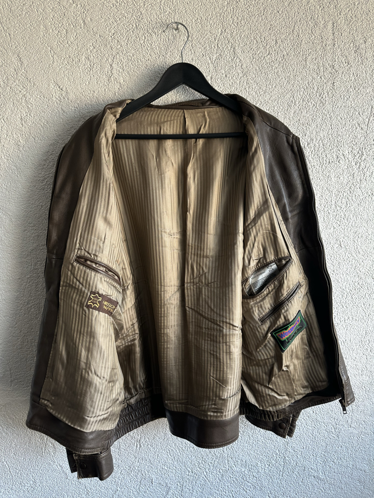Vintage Bomber Deri Ceket