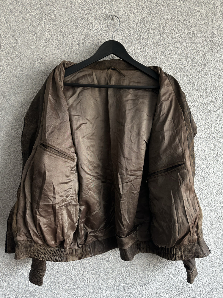 Vintage Bomber Deri Ceket
