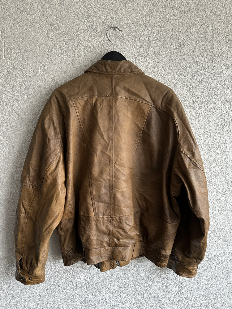 Vintage Bomber Deri Ceket