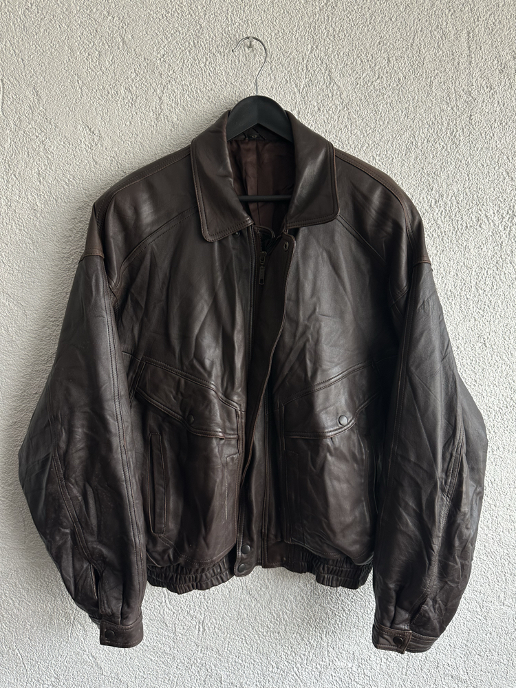 Vintage Bomber Deri Ceket