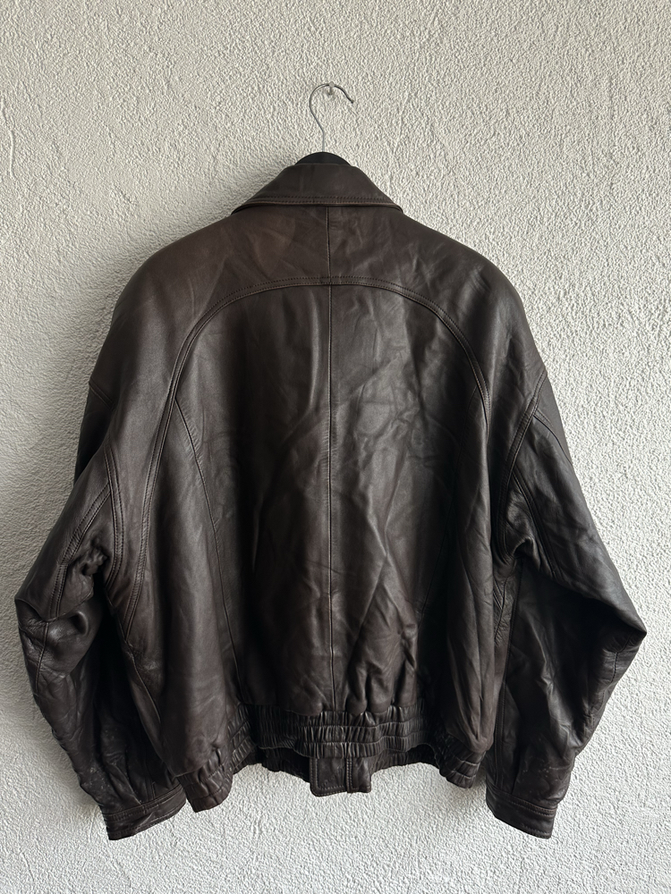 Vintage Bomber Deri Ceket