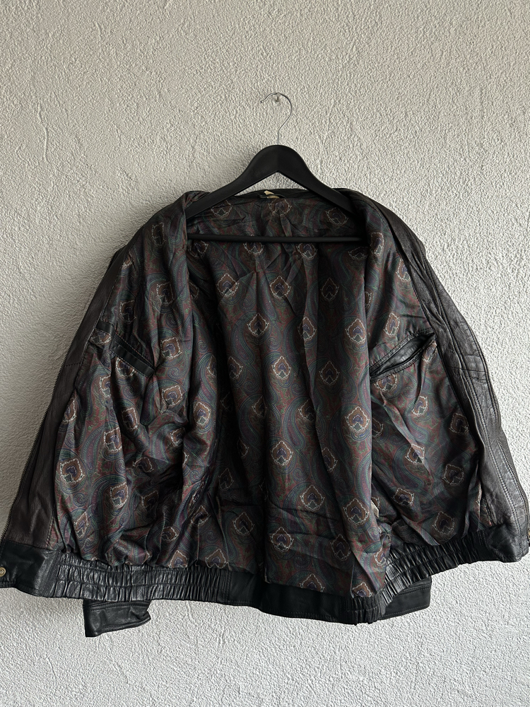 Vintage Bomber Deri Ceket