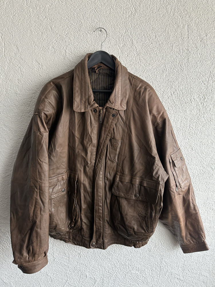 Vintage Bomber Deri Ceket