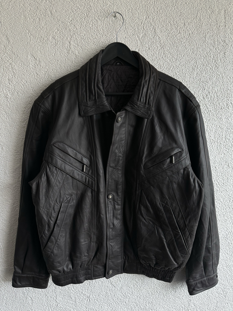 Vintage Bomber Deri Ceket