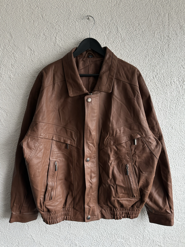 Vintage Bomber Deri Ceket