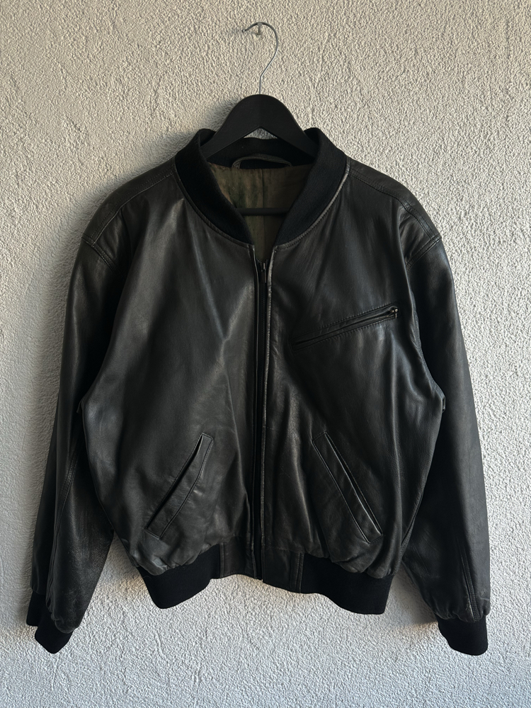 Vintage Bomber Deri Ceket
