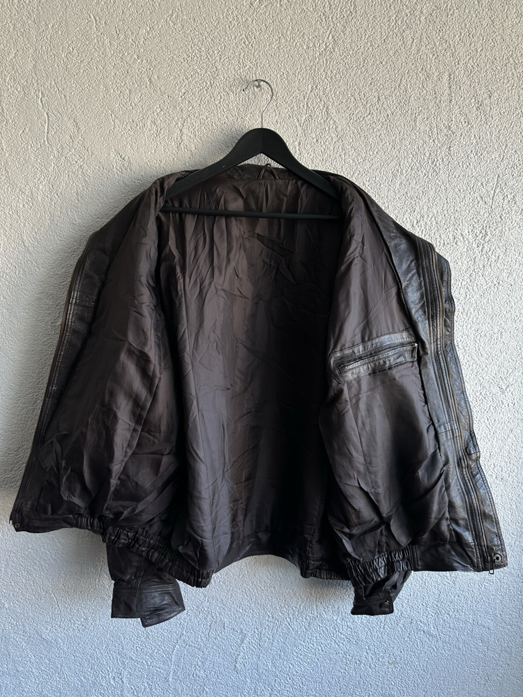Vintage Bomber Deri Ceket