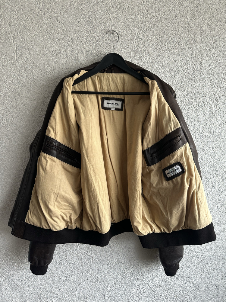 Vintage Bomber Deri Ceket