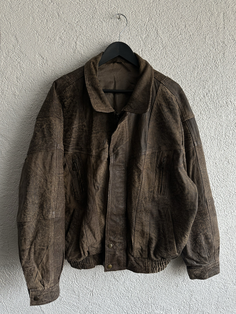 Vintage Bomber Deri Ceket