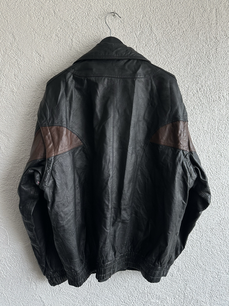 Vintage Bomber Deri Ceket/Yelek