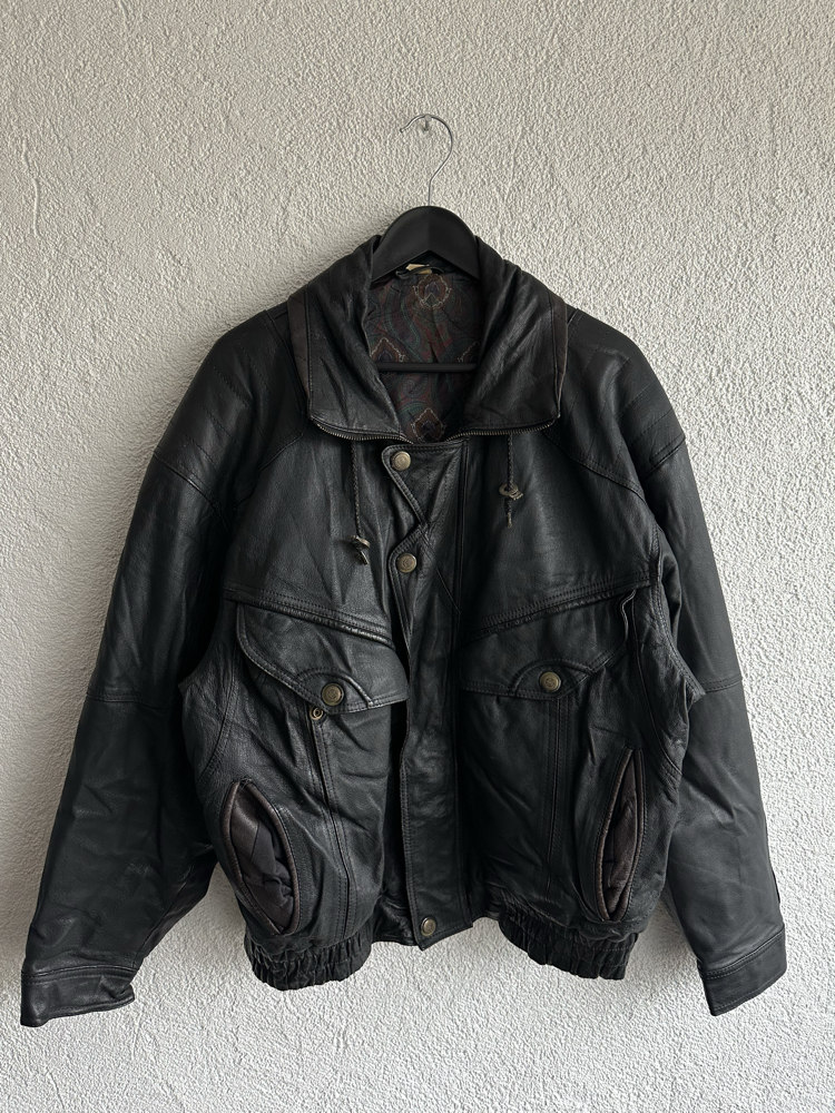 Vintage Bomber Deri Ceket