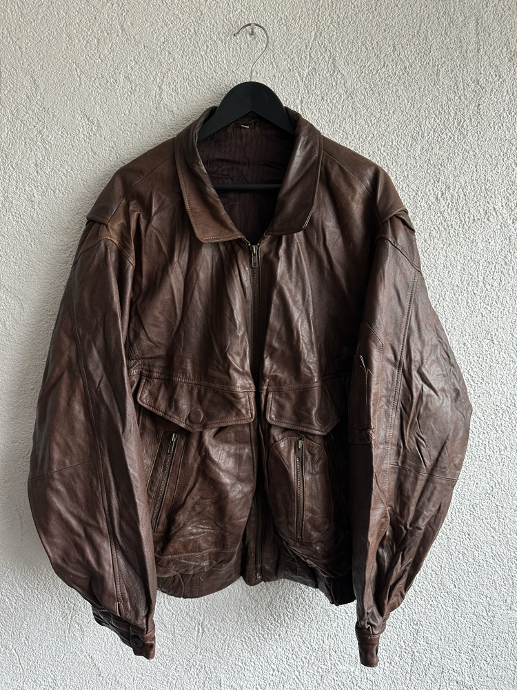 Vintage Bomber Deri Ceket