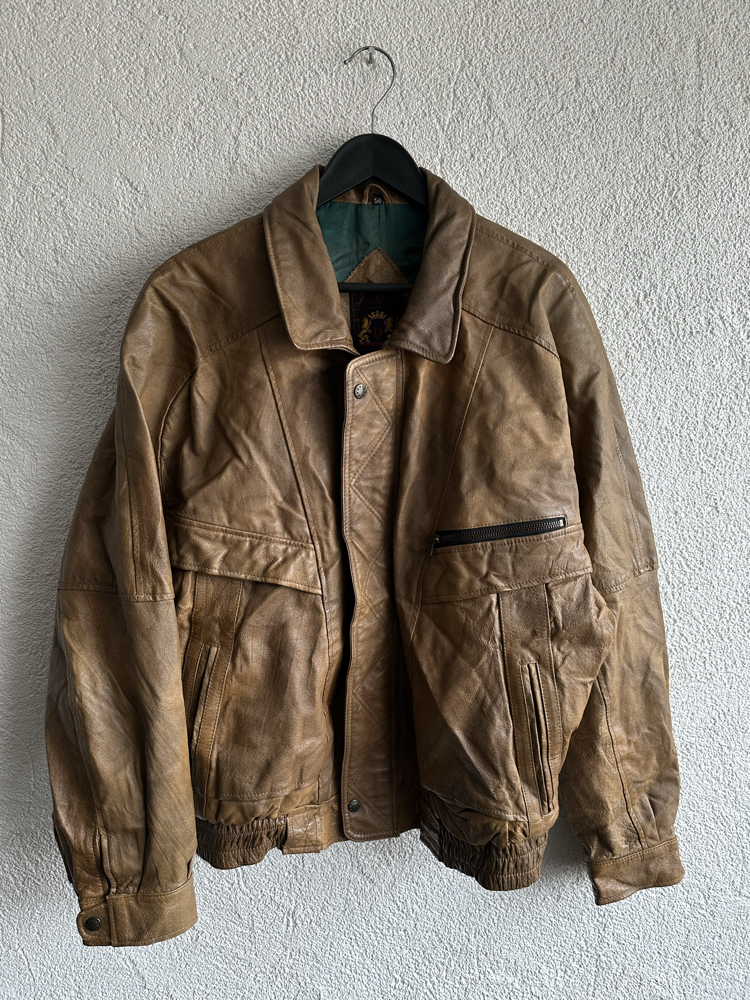 Vintage Bomber Deri Ceket