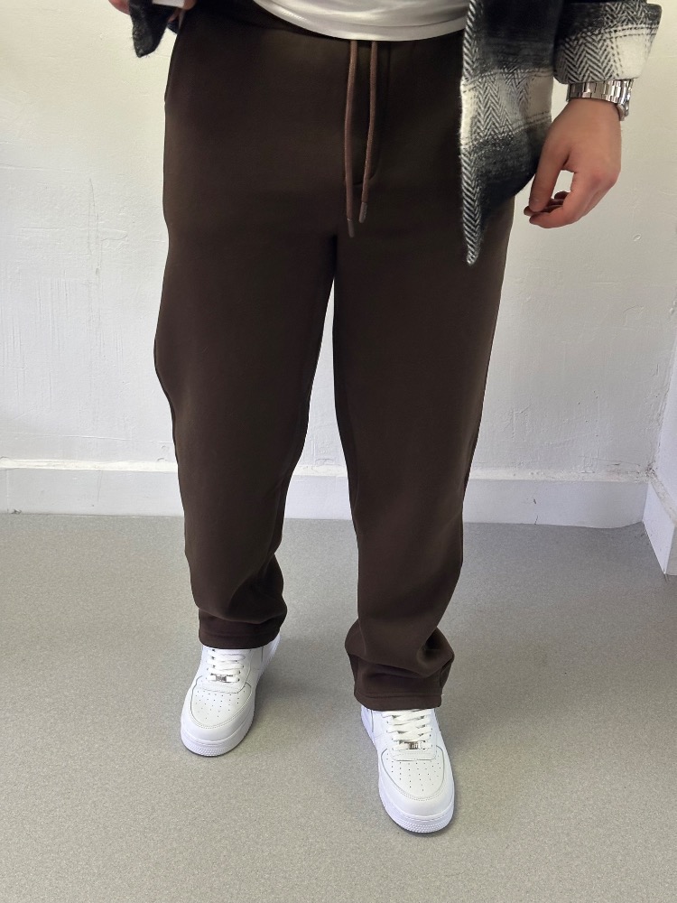Kahverengi 3 İplik Baggy Eşofman Altı
