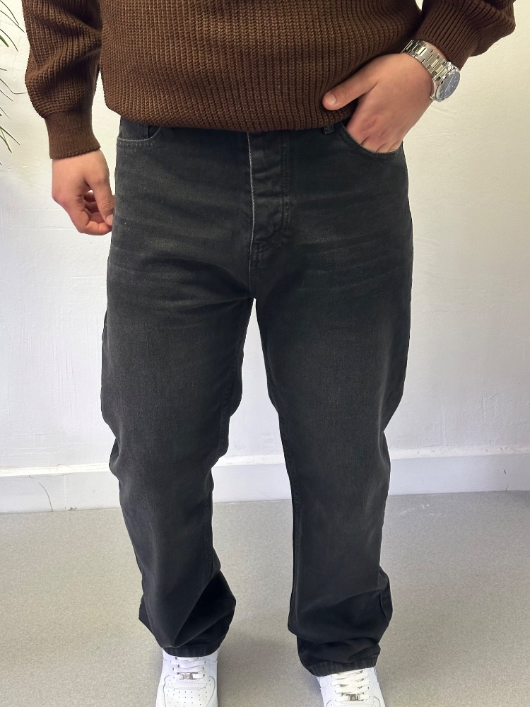 Premium Yıkamalı Baggy Jean - Antrasit