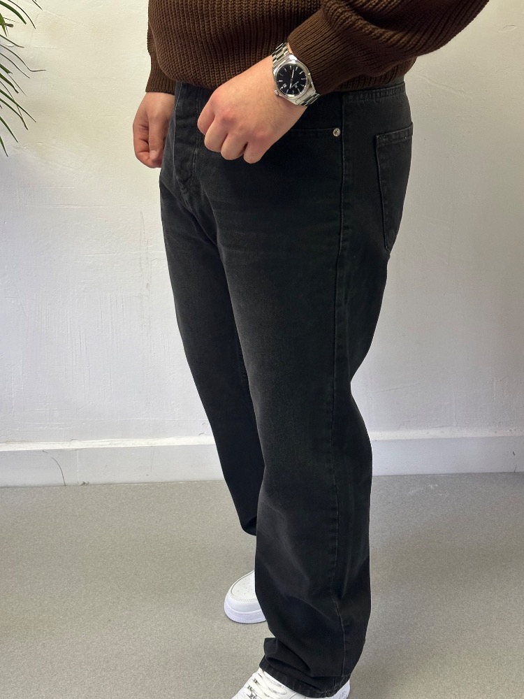 Premium Yıkamalı Baggy Jean - Antrasit