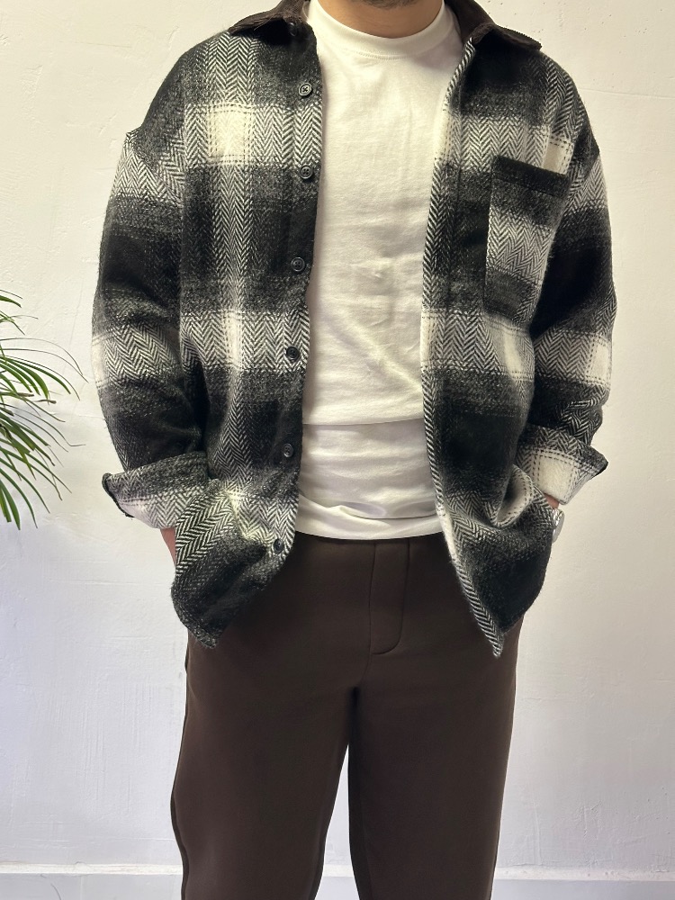 Oversize Kadife Yaka Oduncu Gömlek Ceket